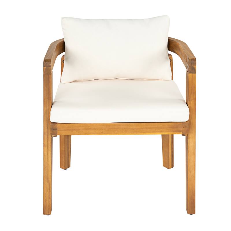 Christopher Knight Home - Solid Acacia Wood Outdoor Patio Dining 5/7-Piece Set with Cushions & Umbrella Hole