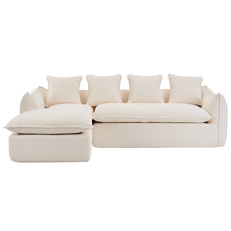 L-Shaped Modular Sofa with Deep Seats and Plush Pillows for Ultimate Comfort