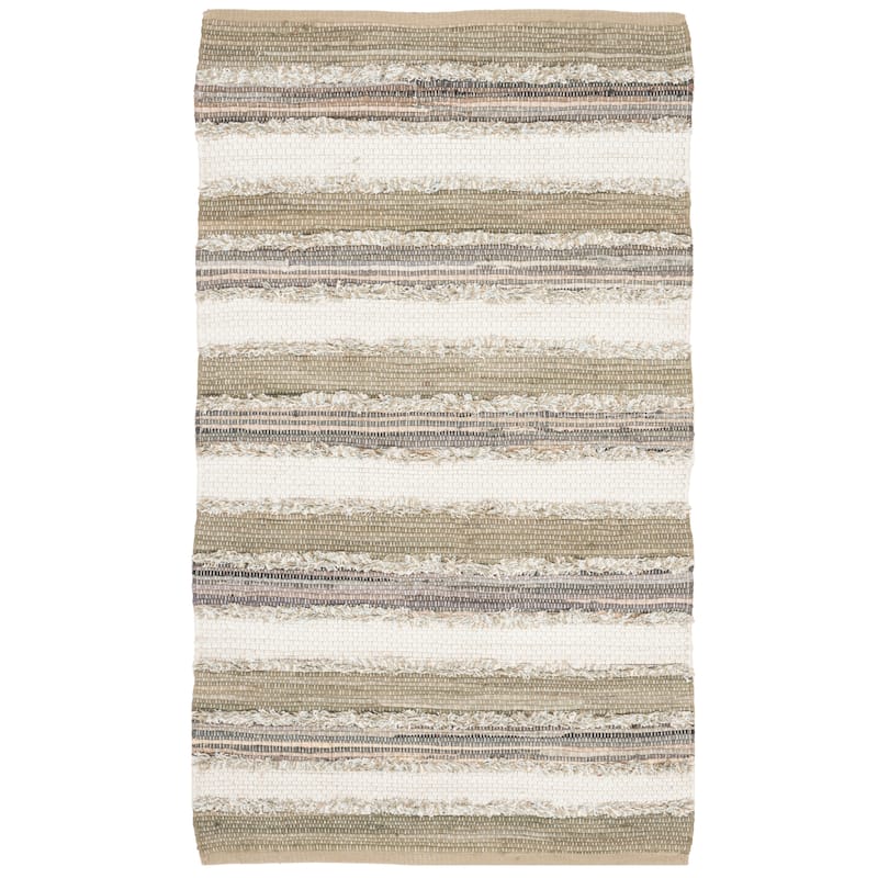 SAFAVIEH Handmade Flatweave Montauk Mridalini Casual Cotton Rug - 3' x 5' - Beige/Multi