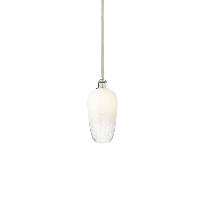Innovations Lighting 616-1S-15-7 Brookhaven Flute Pendant Brookhaven - Brushed Satin Nickel / Opal