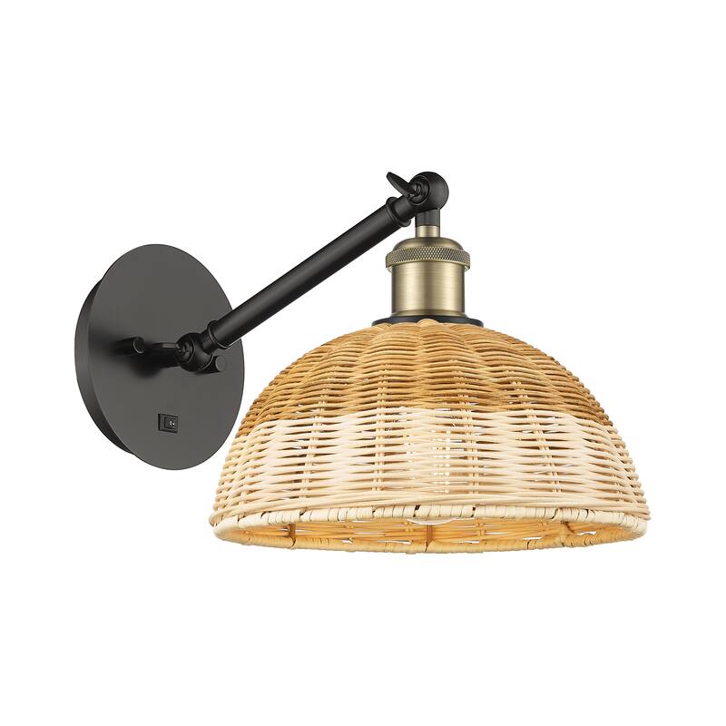 Innovations Lighting Endless Possibilities Ballston - Bristol Natural II - 1 Light 9" Adjustable Sconce - Arm Adjusts Up & Down - Black Antique Brass/Natural
