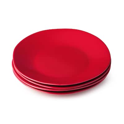 Certifed International Berry Red Christmas Set of 4 Dinner Plates 11" - 11 L x 11 W x 1.25 H
