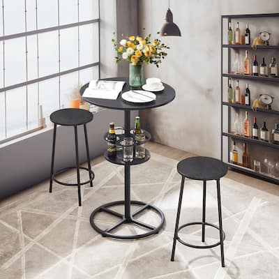 Javlergo 3-Piece Round Bar Table with Barstool