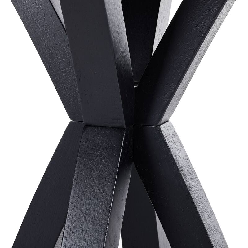 Modern Nesting Table Glass End Table with Criss Cross Base 24" Round