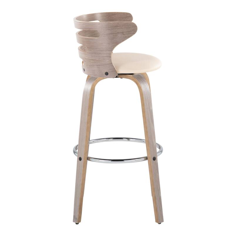 Carson Carrington Cranagh 30" Fixed-Height Bar Stool with Bent Wood Legs & Round Footrest (Set of 2)