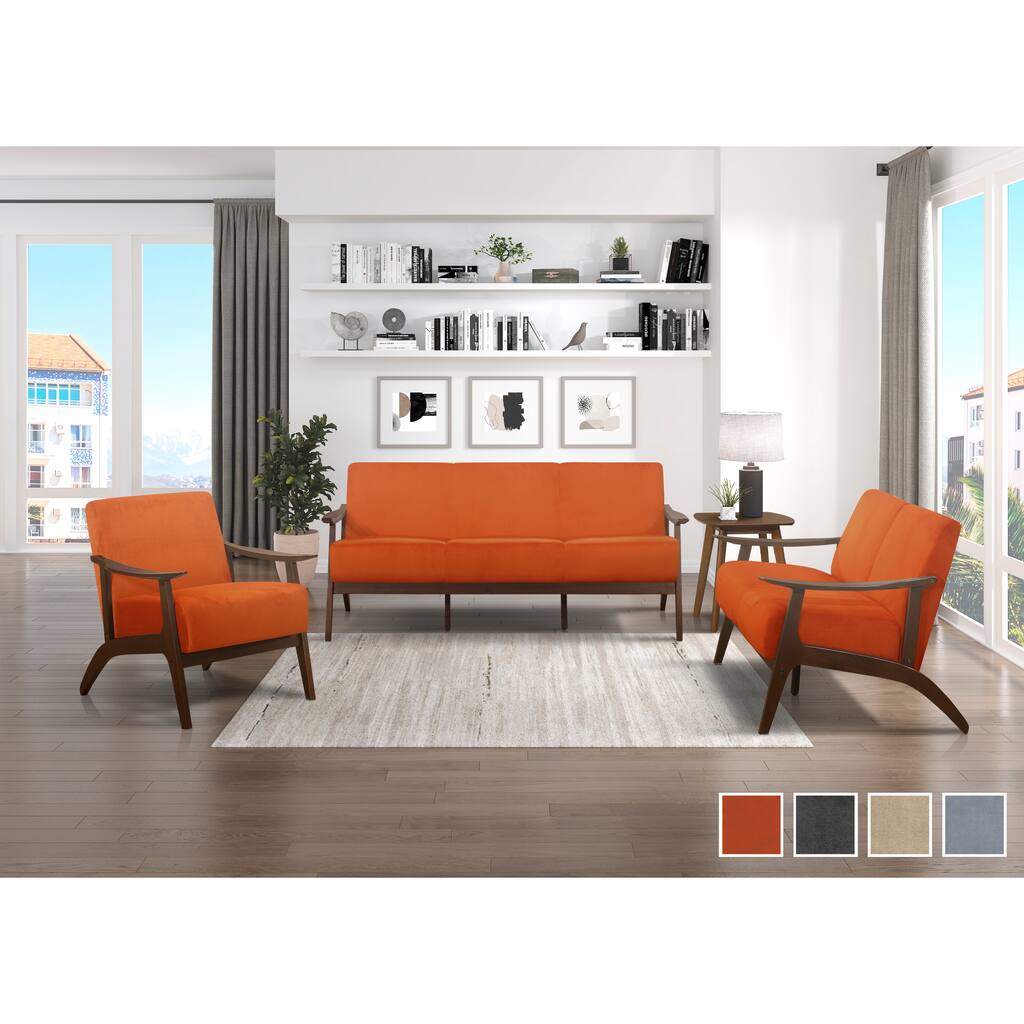 Parlier 3-Piece Vevlet Sofa Set