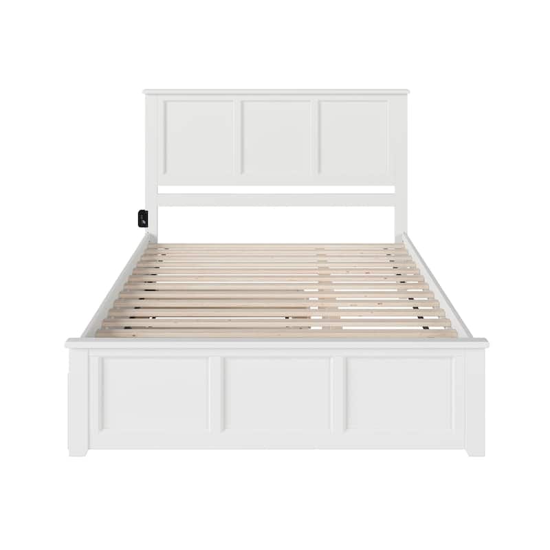 Queen White Headboard - Artisanal Bedroom Decor - Solid Hardwood Frame & Footboard - 82.6" L x 64.6" W