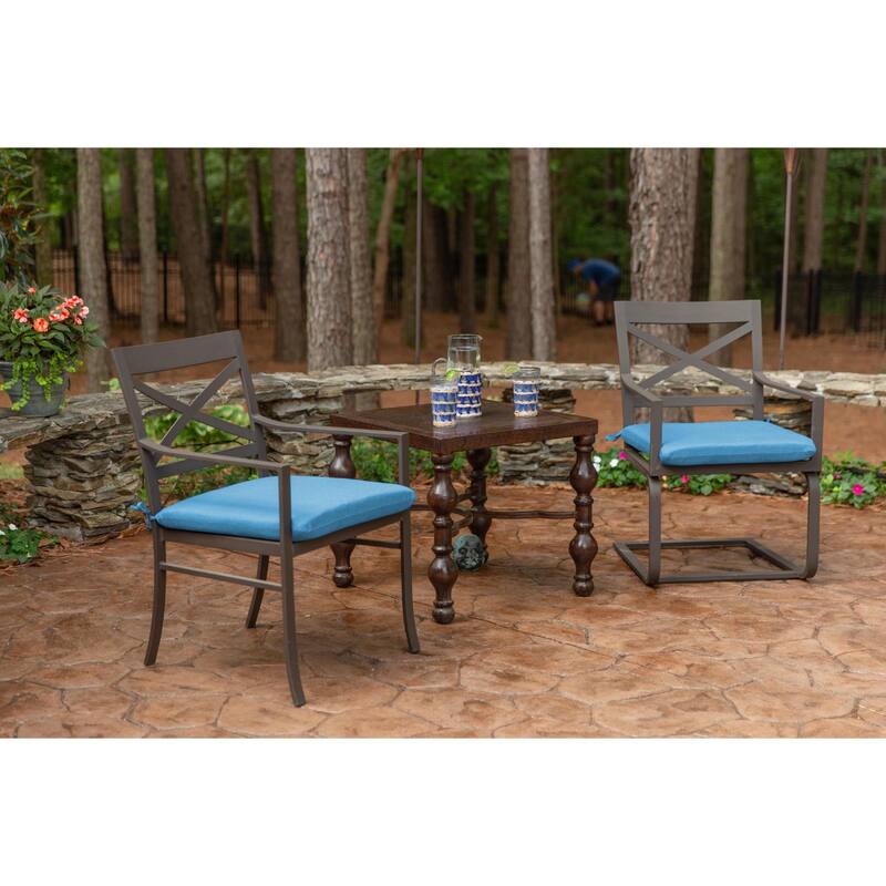 Sunbrella Solid Fabric 2-Piece Indoor/Outdoor Seat Pad Cushion, 18"W x 18"L