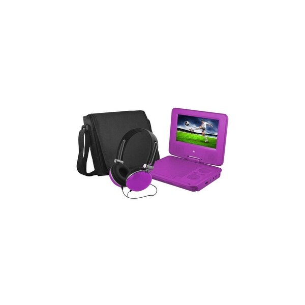 Ematic EPD707PR Ematic EPD707 Portable DVD Player - 7" Display - 480 x 234 - Purple - DVD-R, CD-R - JPEG - DVD Video, Video