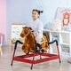 preview thumbnail 7 of 8, Plush Spring Rocking Horse for Kids, Self-Moving with Sound Effects, Soft Huggable Body, 132 lbs Capacity