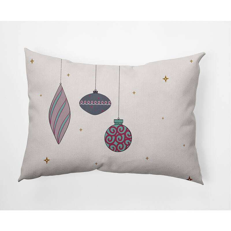 Light Bright Christmas Soft Spun Polyester Decorative Throw Pillow - Specialty - Steel
