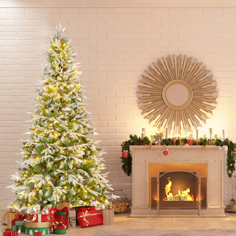 Gymax 6/7.5/9 ft Artificial Christmas Tree w/ 765/1135/1871 Branch - See Details - 7.5 Foot