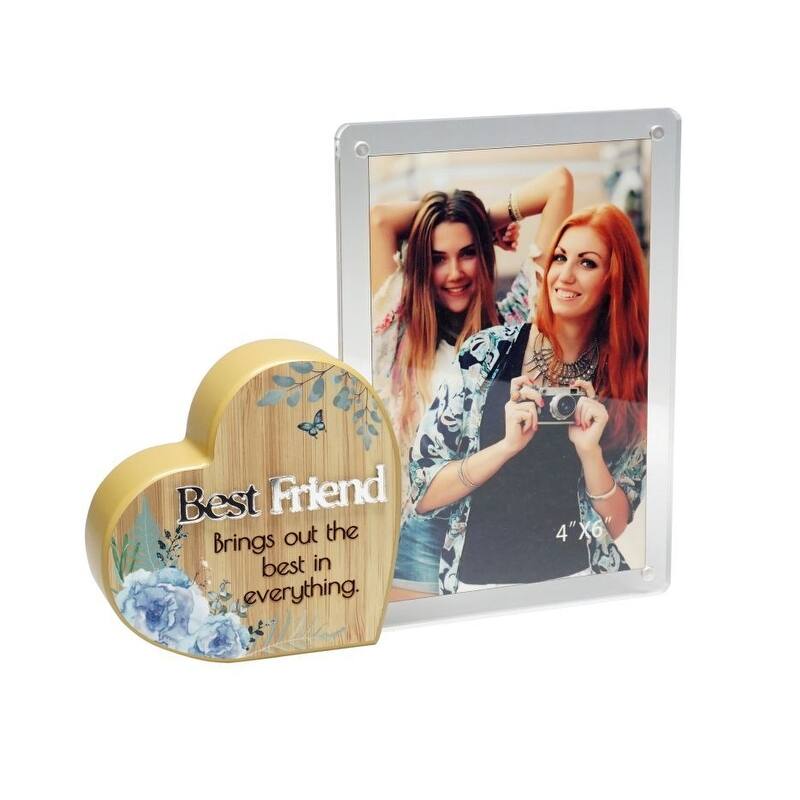 Heart With Text And Clear Photo Frame- Best Friends Photo Frame