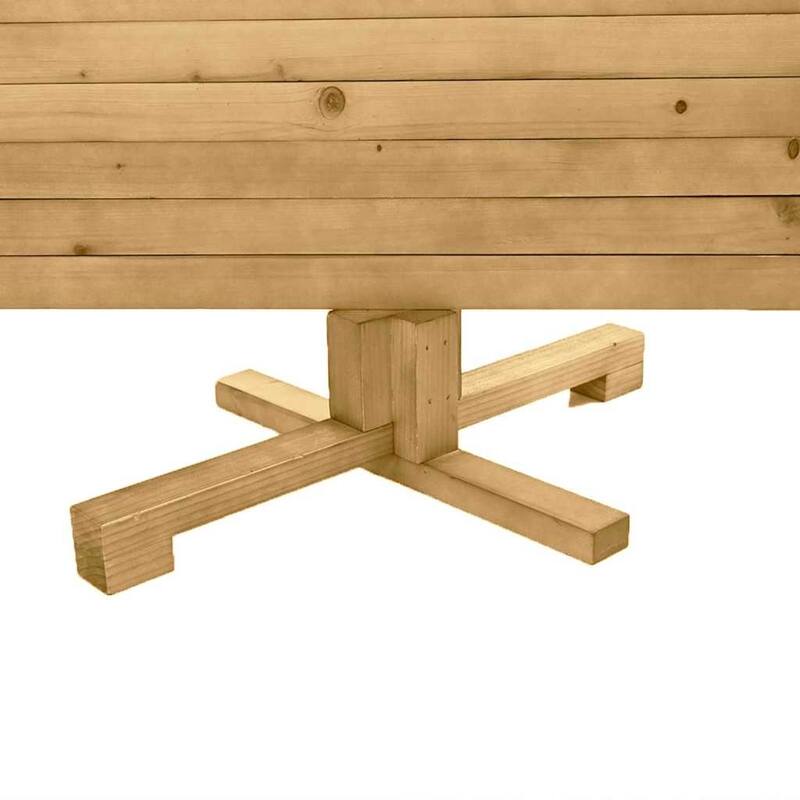 vidaXL Wooden Christmas Tree with Stand Brown Solid pine wood