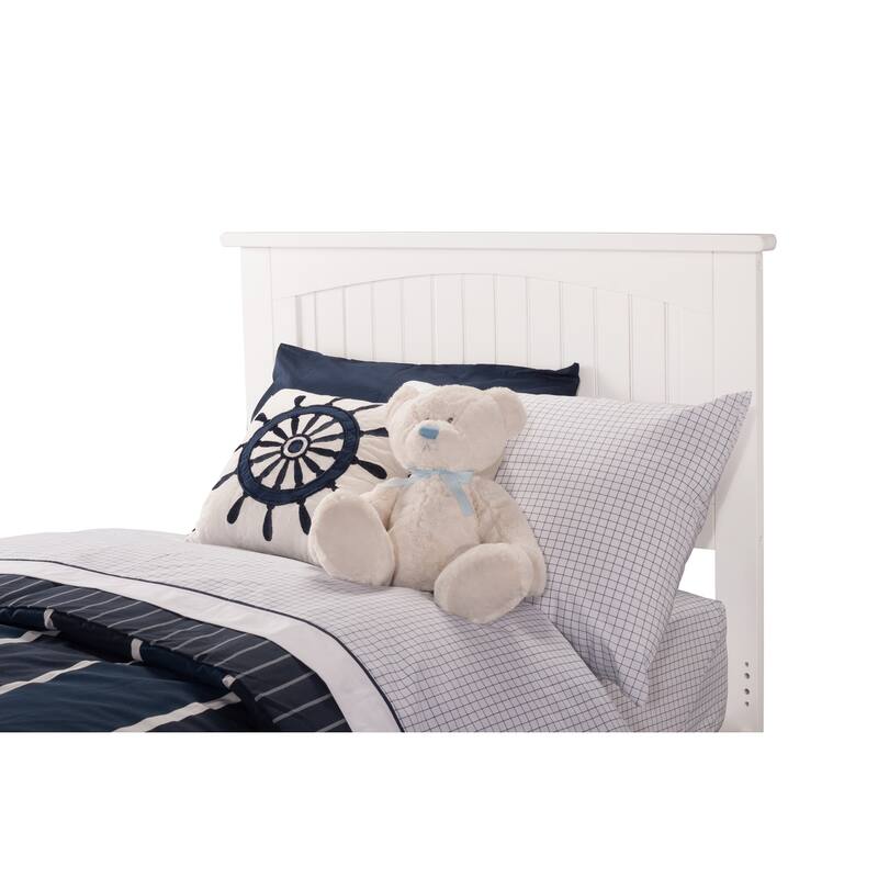 AFI Nantucket Twin Size Platform Bed with Charging Station in White