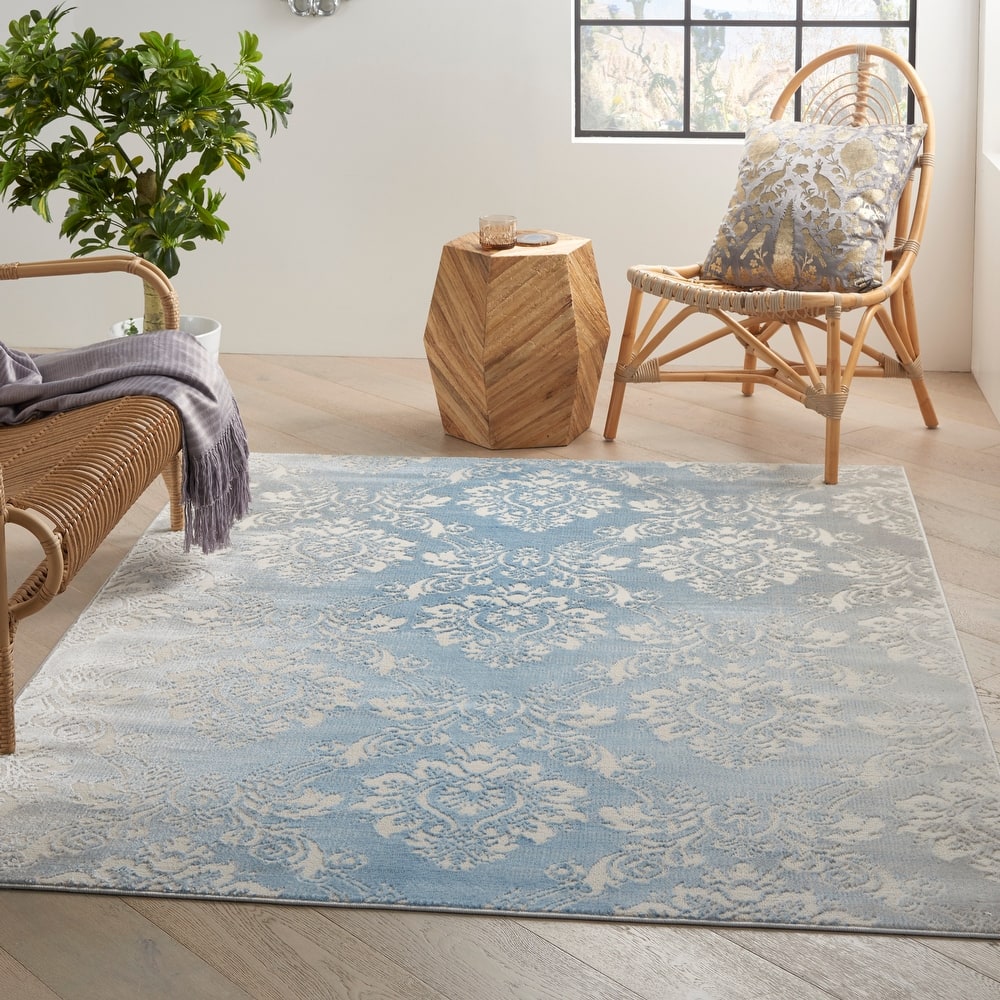 Nourison Elation Damask Pattern French Country Area Rug