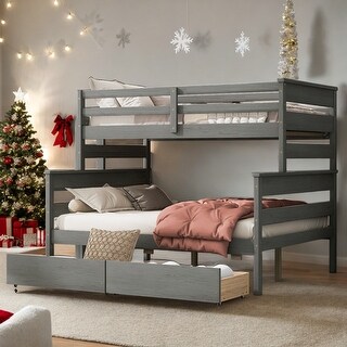 Elegant Twin over Full Bunk Bed with Ladder - Bed Bath & Beyond - 40536603