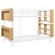 preview thumbnail 19 of 25, 2 In 1 Metal Twin Over Twin Bunk Bed with Storage Bookcase,Ladder and Guardrail