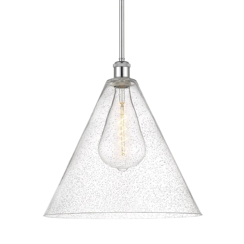 Innovations Lighting 516-1S-17-16 Berkshire Pendant Berkshire 16" Wide - Polished Chrome / Seedy