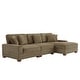 preview thumbnail 58 of 132, 118" W Corduroy L-shape Modular Sectional Sofa with Pillows
