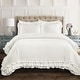 preview thumbnail 9 of 38, Silver Orchid Gerard Shabby Chic Ruffle Lace Comforter Set White - Full - Queen