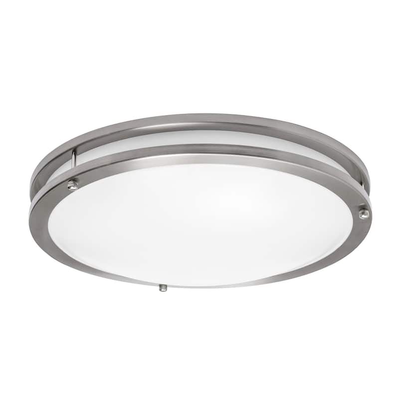 AFX CAF14L5AJUD-BB Carlisle 14" Wide LED Flush Mount Bowl Ceiling - Satin Nickel
