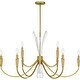 preview thumbnail 1 of 7, Cecily 9-Light Brushed Gold Chandelier