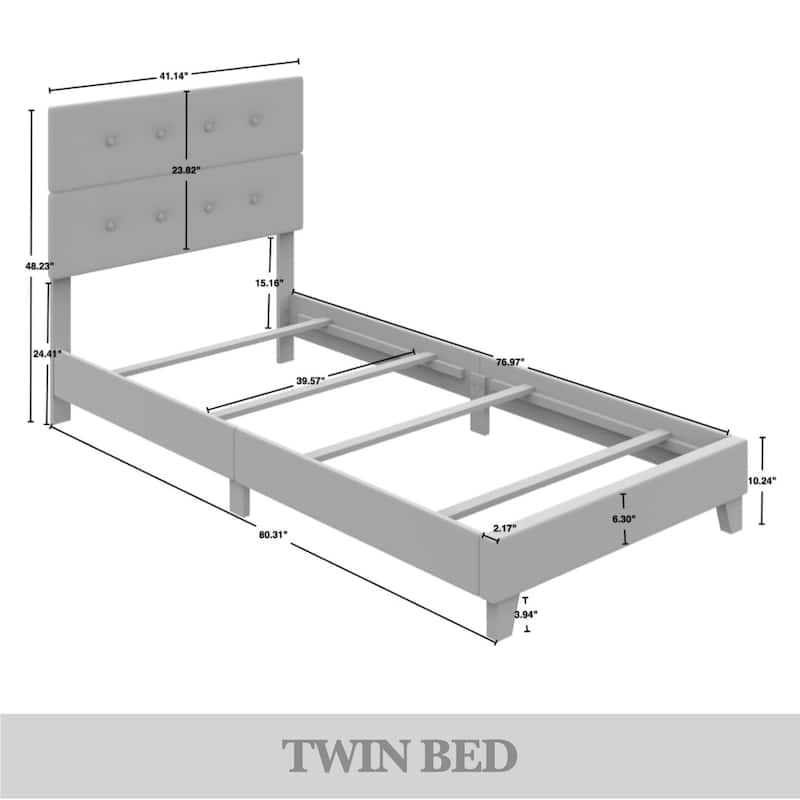 CraftPorch Luxury Button Tufted Upholstered Linen Bed