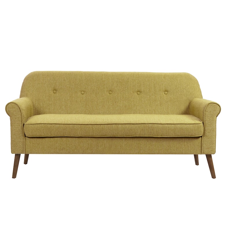 Porthos Home Ruth Loveseat Small Sofa Couch, Fabric, Rubberwood