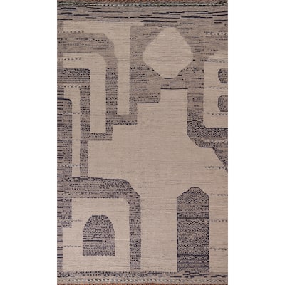 Moroccan Oriental Area Rug Handmade Wool Carpet - 6'8"x 10'10"