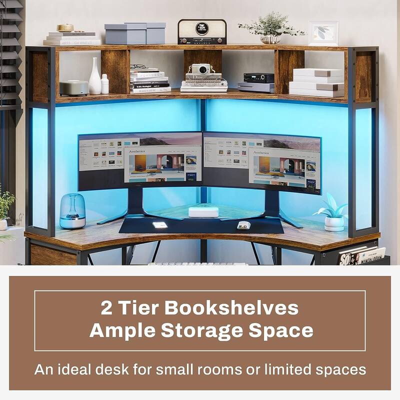 Triangle Corner Desk Small Computer Desk Storage Shelves