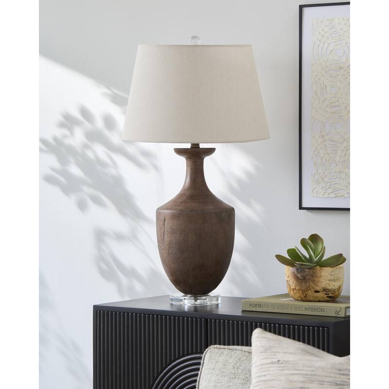 Livabliss Rustleaf Traditional Accent Table Lamp - Dark Brown