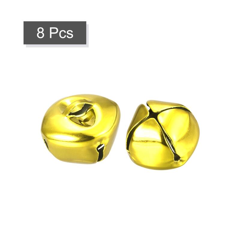 Jingle Bells, 25mm 8pcs Small Bells for Crafts DIY Christmas, Gold Tone - 25mmx25mm