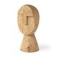 preview thumbnail 12 of 18, Ivan Large Wooden Head Sculpture 5.1L x 4.7W x 11.8H - Brown