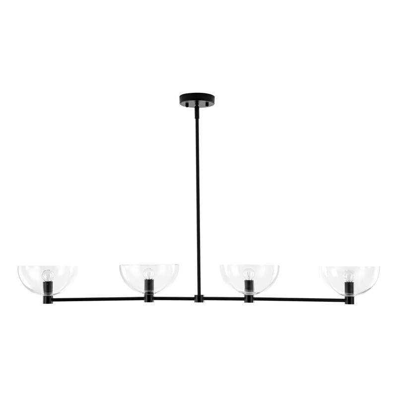 4-Light Modern Simple Bowl Design Linear Pendant Light for Kitchen Island