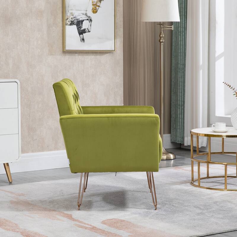 Modern Velvet Single Reading Chairs with Arm Set of 2