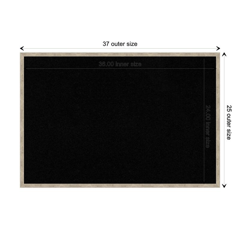 Imprint Wood Framed Black Corkboard Bulletin Board - Imprint Light Pewter - Board Size 36x24