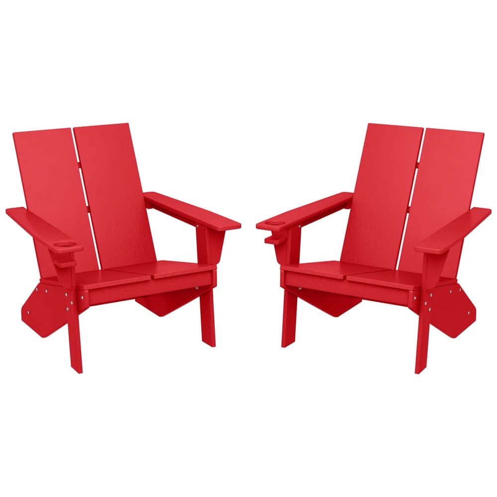 Coastin Modern Poly Adirondack Chair (Set of 2), Black