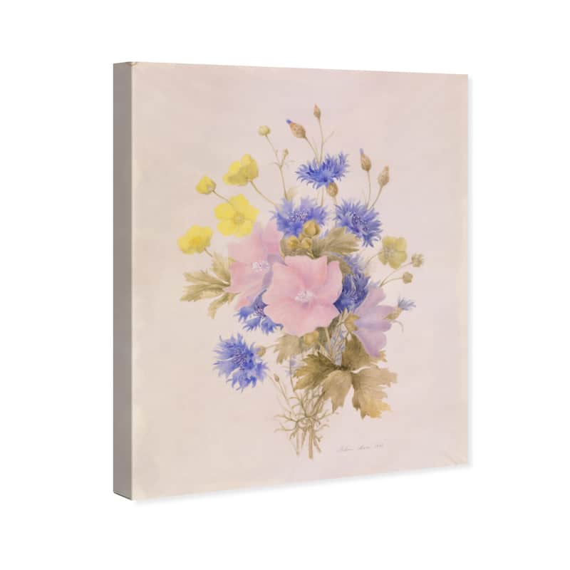 Wynwood Studio Canvas Floral and Botanical Field Flowers by Melanie Marc Pink and Light Pink Traditional Wall Art Canvas Print