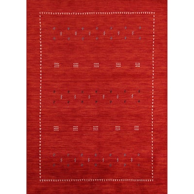 Hand Knotted Oriental 100% Wool Carpet Tribal Tribal Oranges & Rust Gabbeh Area Rug - 6' 5'' X 4' 8''