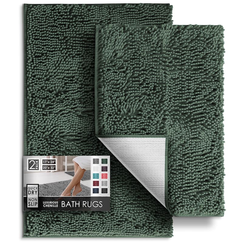 Empyrean Non-Slip Super Plush Chenille Bathroom Rugs