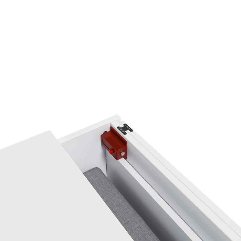 Hidden Folding Murphy Bed with Storage Drawers/Charging Station/Foldable Mattress/Full Size Mobile Cabinet Bed Frame/Noise-free