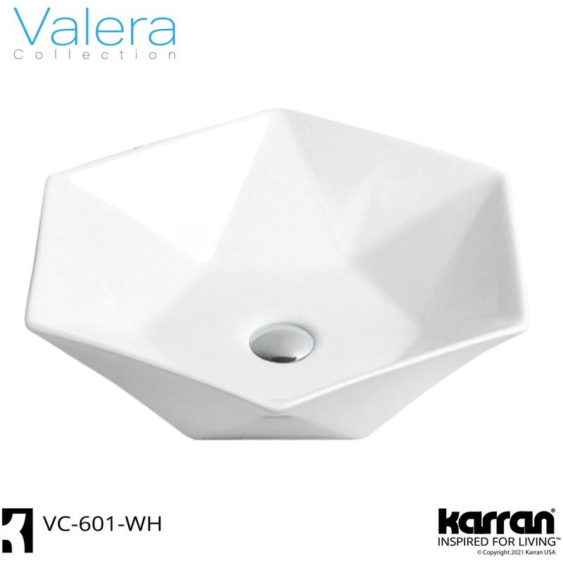 Karran USA VC-601 Valera 18-3/4" Hexagonal Vitreous China Vessel