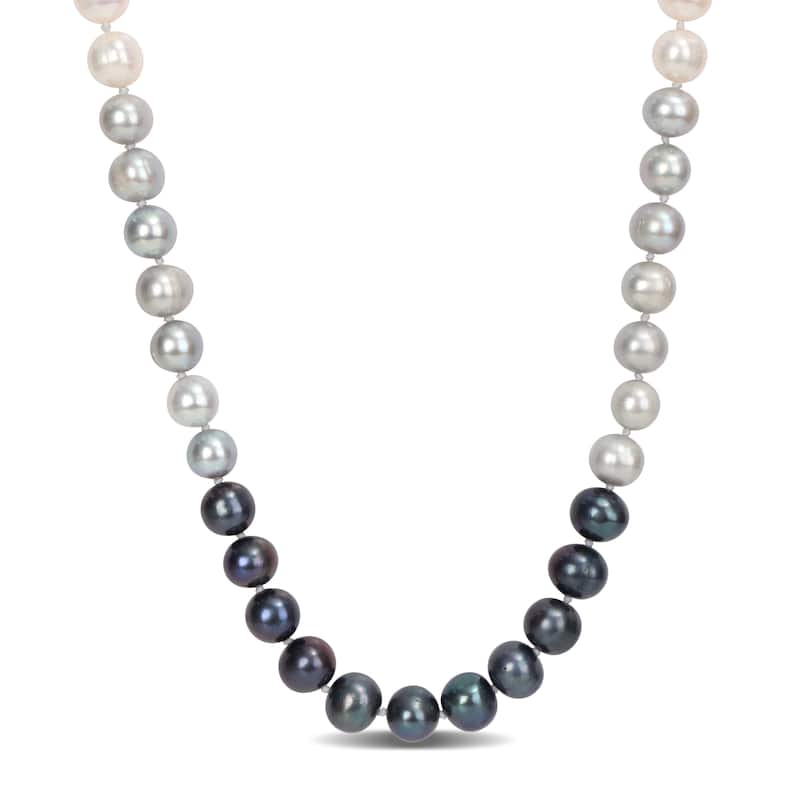 Miadora 7.5-8mm Multi-Colored Cultured Freshwater Pearl Strand Necklace - 18 in x 9.2 mm