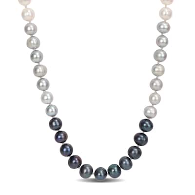 Miadora 7.5-8mm Multi-Colored Cultured Freshwater Pearl Strand Necklace - 18 in x 9.2 mm
