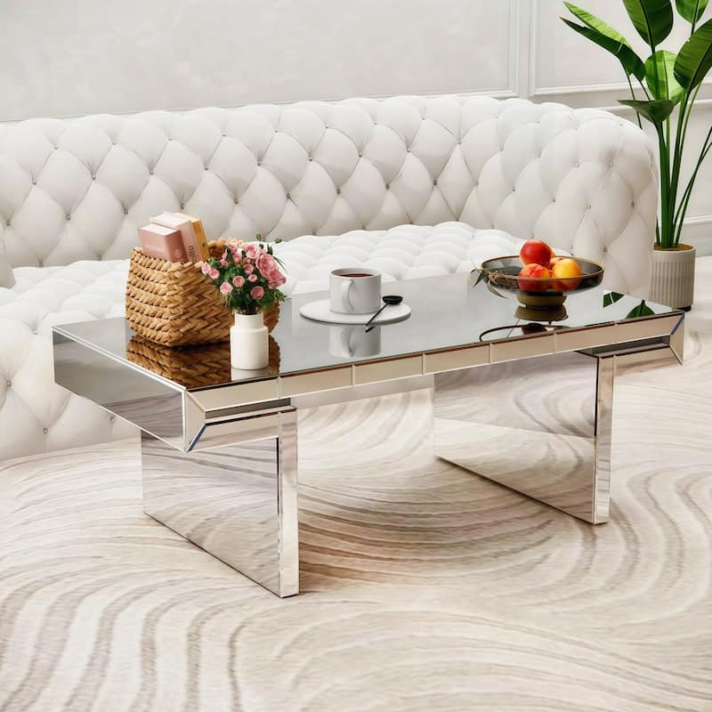 Luxurious Rectangular Mirror Coffee Table with Exquisite Design for Stylish Living