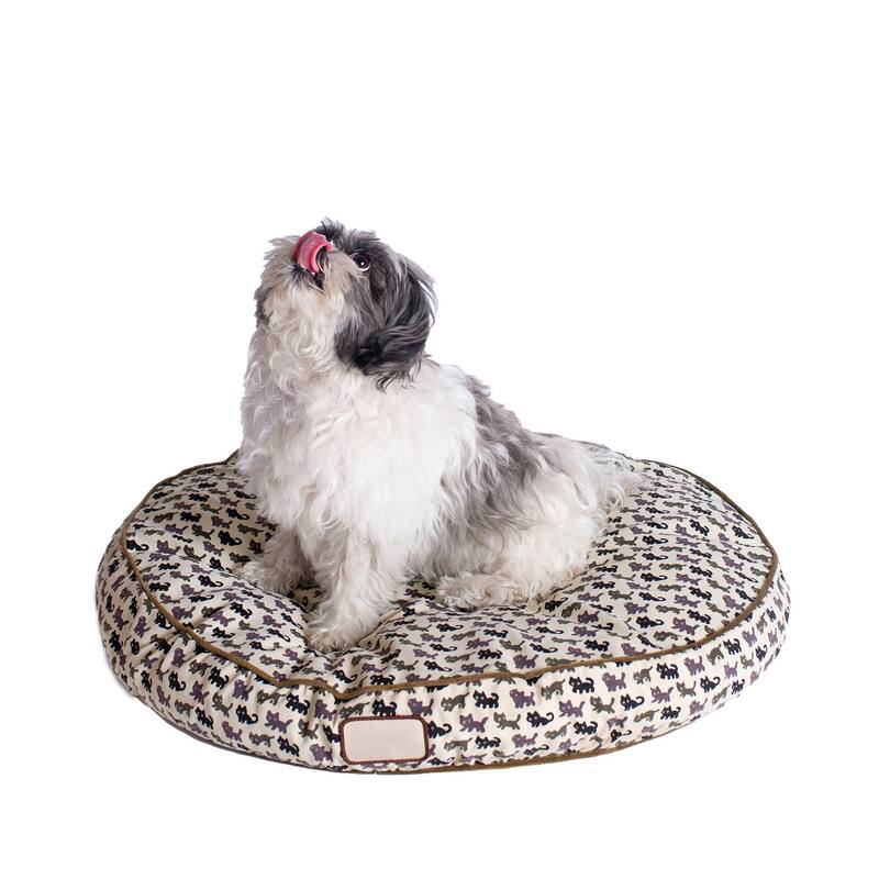 Dog Bed Polyfilled Pet Cushion Crate Mat Soft Pad Washable - 23"(L) x 23"(W) x 6"(H)