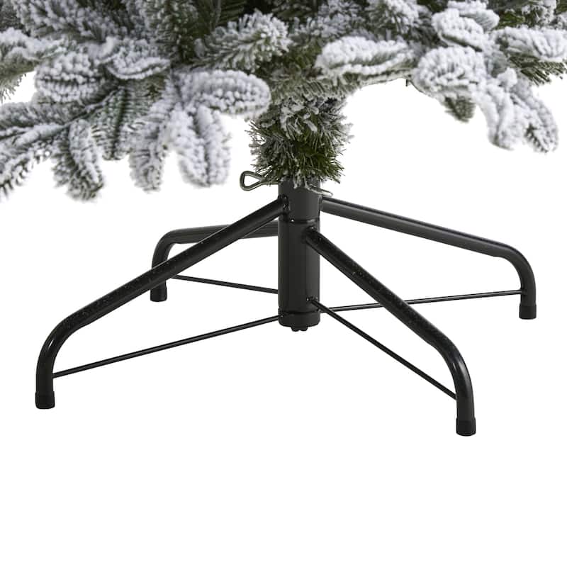 7ft. Flocked Fir Artificial Christmas Tree with 550 Warm White Lights and 2090 Branches - Elegant Winter X-Mas Glow