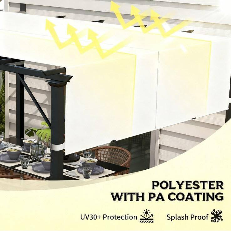 GDFStudio - Outdoor 10x10 ft Easy Installed Pergola Replacement Canopy with UV30+ PA Coated Polyester Shade Cover(Set of 2)