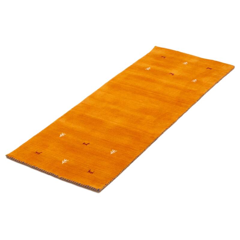 Kashkuli Gabbeh Burnt Orange Rug 2'1" x 5'11" - 2'1 x 5'11